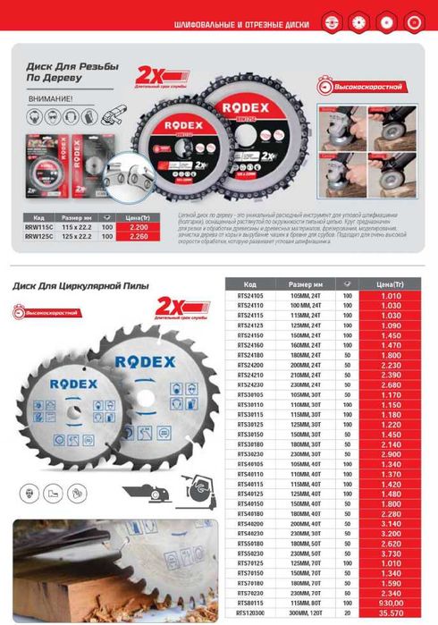 Отрезные диски RODEX по металлу