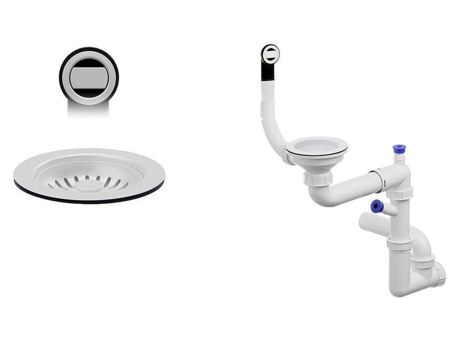 Бял СПРИ СКРОЛА – всичко за кухнята готово  Мивка + смесител + д +п+ак