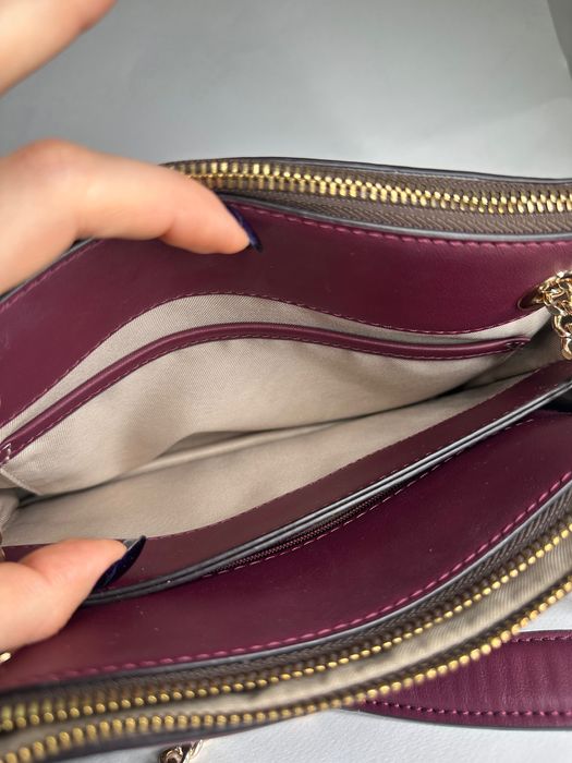 Чанта nine west -кафяво с бордо