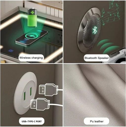 NOUĂ!! Noptieră Smart Multifuncțională Premium cu LED Tactil