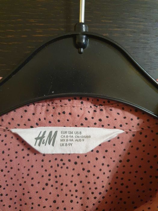 Rochita tip camasa pentru fetite, marimea 128, cu maneca lunga, H&M