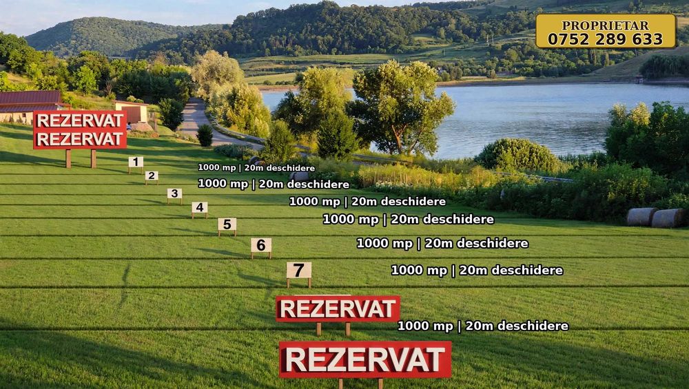 Doar doua disponibile . Plata in 3 luni pentru teren cu vedere catre lac