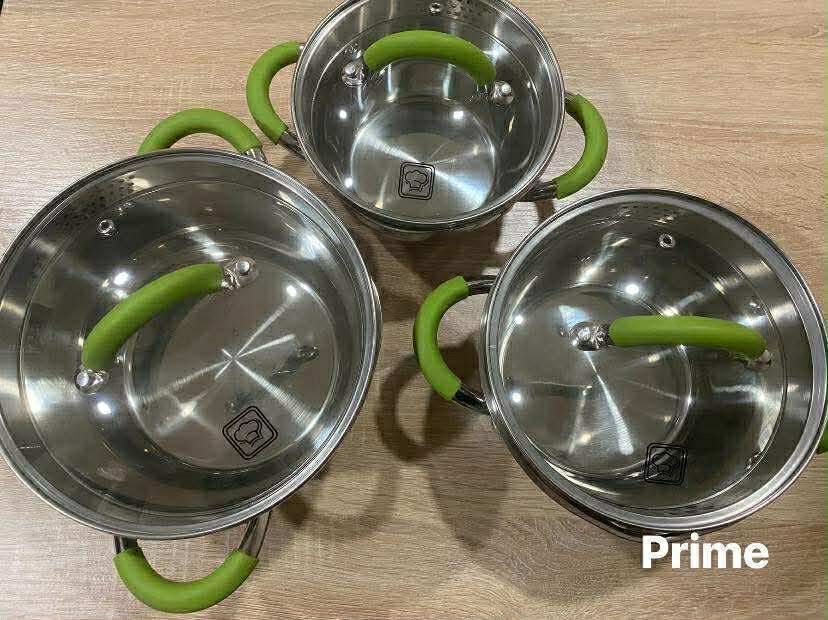 Професионален комплект тенджери с дебело 5 слойно дъно