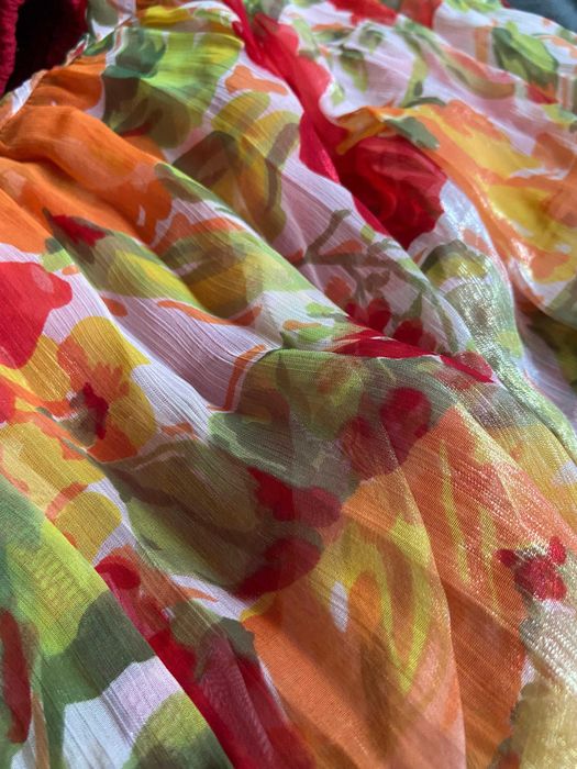 Rochie de vara colorata vesela florala de dama +dublura - S/M/L/XL