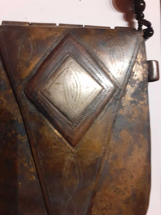 Colier Tribal Tuareg - Amuletă Tcherot, trimetal, Burkina Faso, 400g