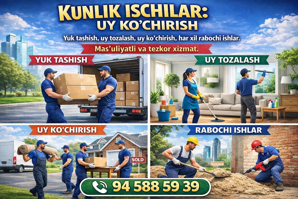 Uy ko'chirish xizmati va Elektrik Santexnik