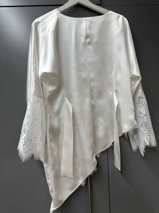 Camasa din matase naturala si dantela chantilly noua S-M zara nissa