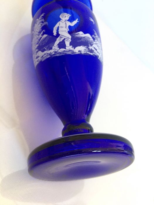 Ваза BOHEMIA ЧССР кобальтовое стекло