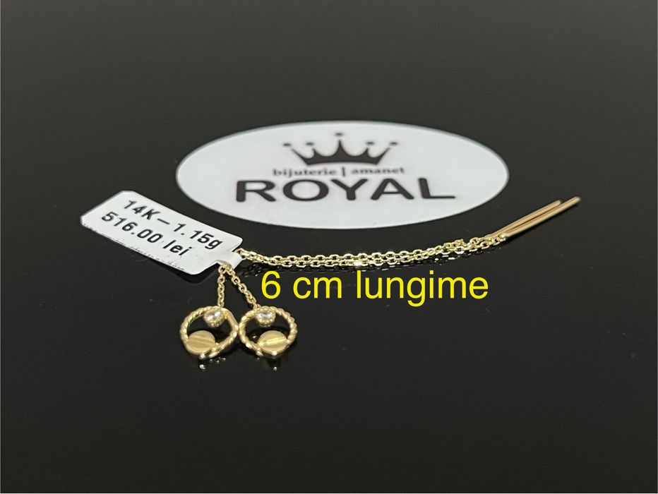 Bijuteria Royal CB : Cercei dama lungi aur 14k 1,15 grame