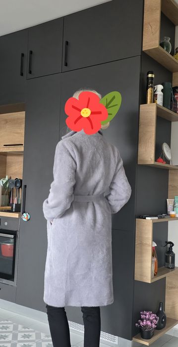 Дамско палто Teddy bear, Сиво палто кашмир и ангора