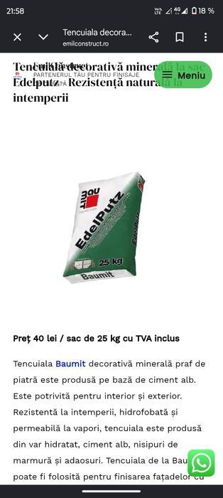 Vând saci de decorativa 35 Ron buc 25 kg.       Cu predare personală