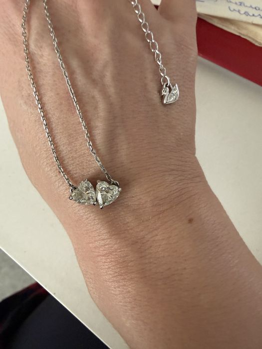 Swarovski Колие- Heart, White, rhodium plated със сертификат