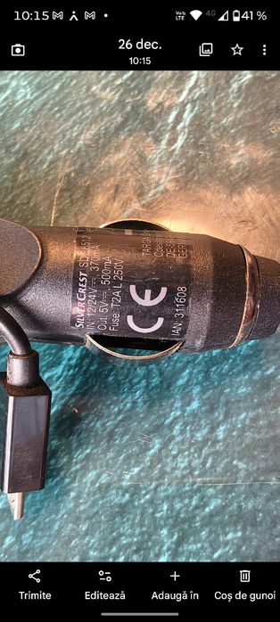 Încărcător auto 5v, mini-usb