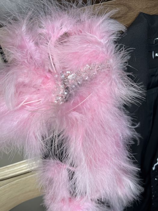 Sacou elegant cu pene roz