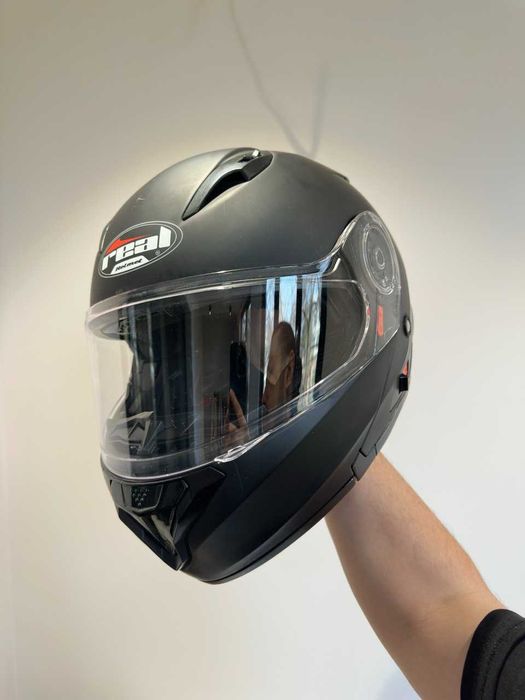 Мотошлем REAL helmet - Storm force ( XL, Matte black)