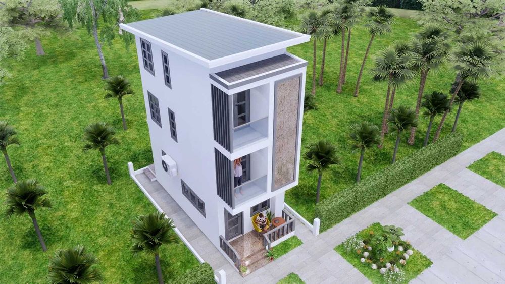 НА ИЗПЛАЩАНЕ - Евтина триетажна сглобяема къща с 2 спални, 54 кв. м