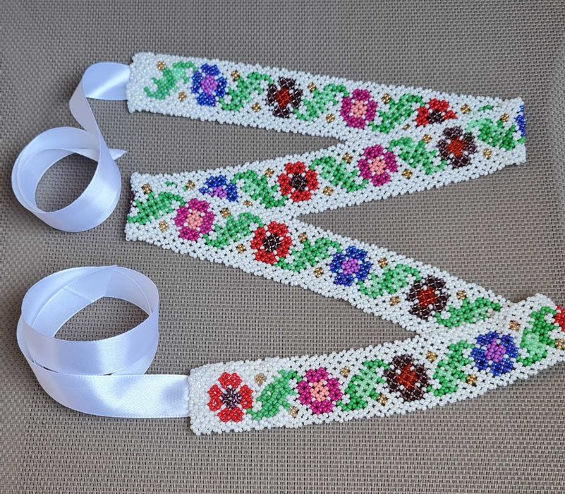 Cordon, brâu tradițional mărgele tricolor