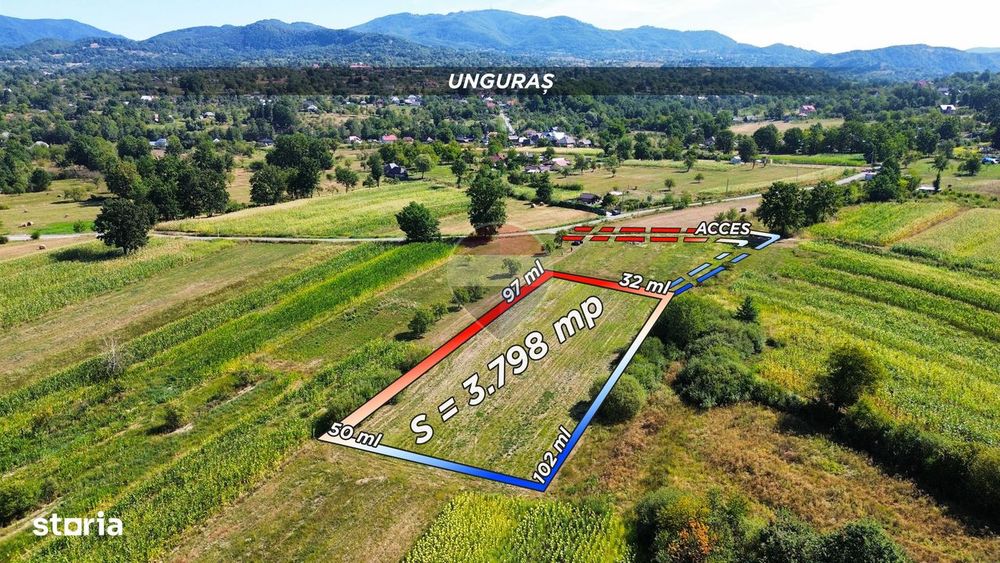 Teren intravilan 3798mp | UNGURAS MARAMURES LA 50M DE ASFALT