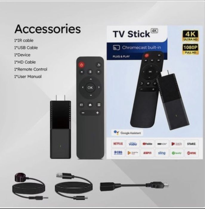 4K TV Stick Android Streaming Media Player с вграден Chromecast и WiFi