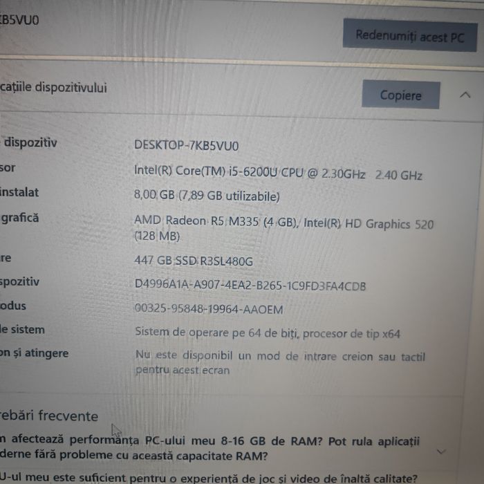 Leptop Dell model 5759 17.3 inch  i ,ssd 512gb 8 rami