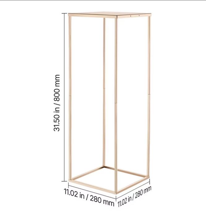 Suport Floral Auriu – Coloană Elegantă pentru Evenimente (80 cm)