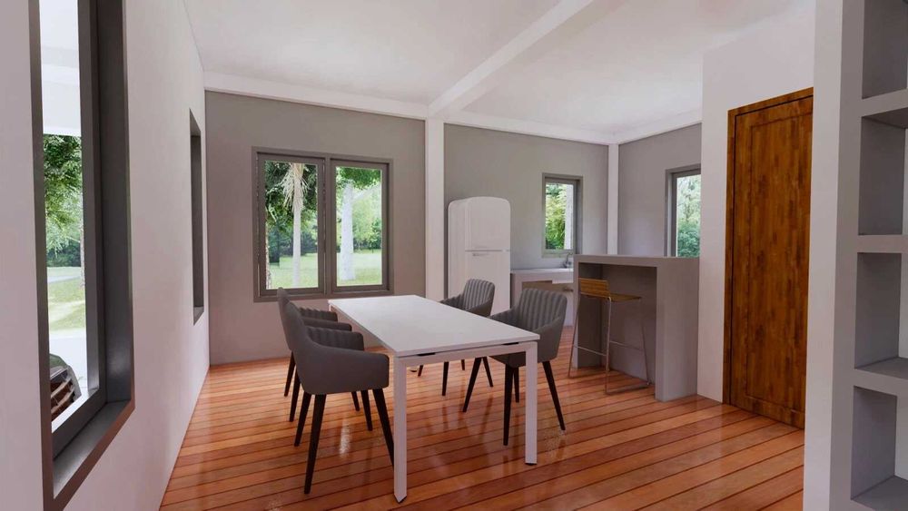 НА ИЗПЛАЩАНЕ - Двуетажна сглобяема къща с 4 спални, 160 кв. м