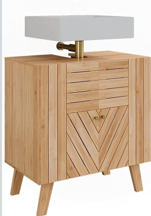 Шкаф за подмивка естествен бамбук 7493