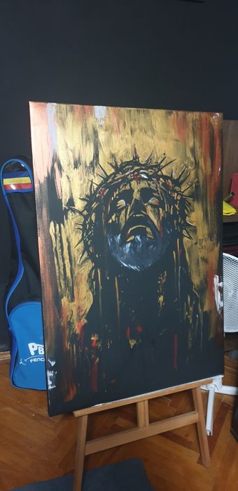 Tablou pictat Iisus Mântuitorul 100cmx70cm