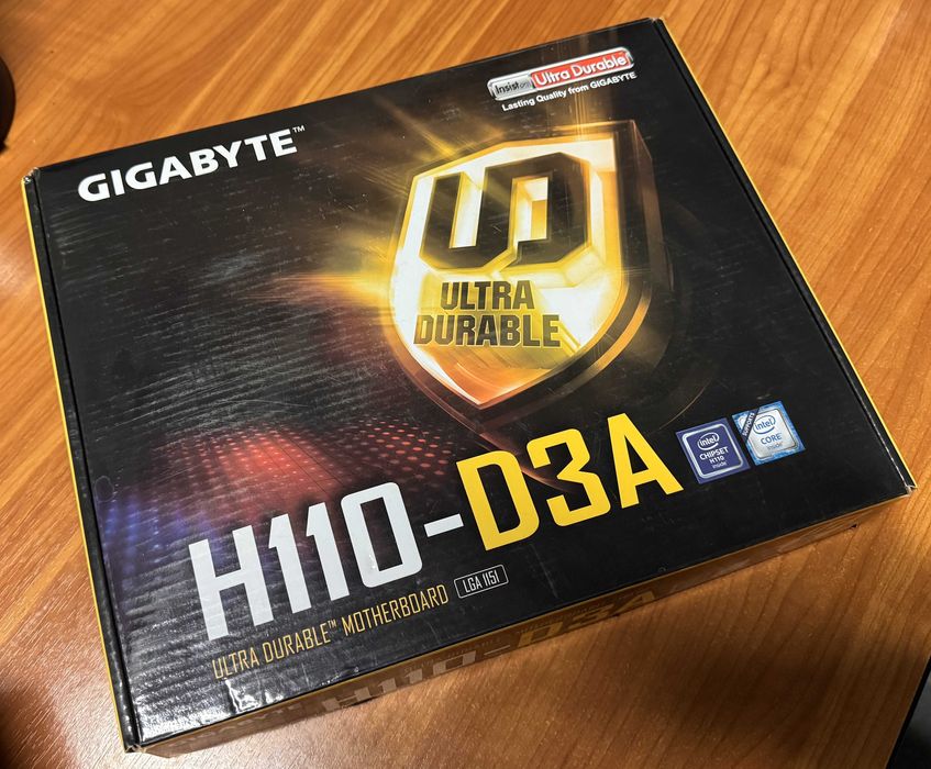 Placă bază GA-H110-D3A mining + CPU Celeron + riser – funcțională