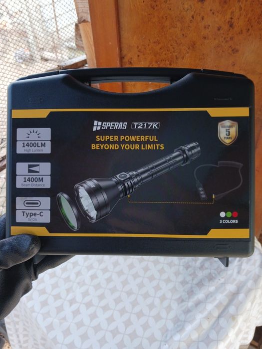 Set Lanternă Vânătoare Speras T217K 1400 metri. Led High Performance S50, 1400 lumeni, 1400 Metri, 1X 21700