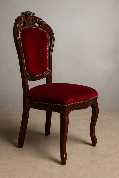 Set 6 scaune Louis XV lemn masiv catofea burgundi