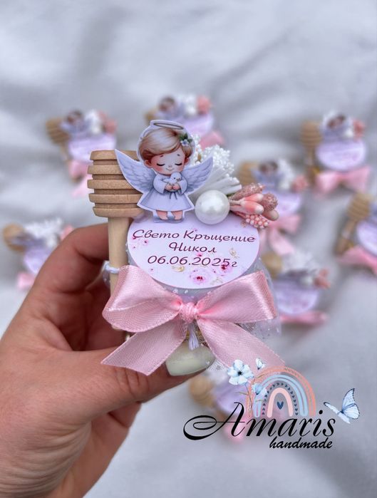 Бурканчета с мен- подаръци за Кръщене, сватби и други поводи