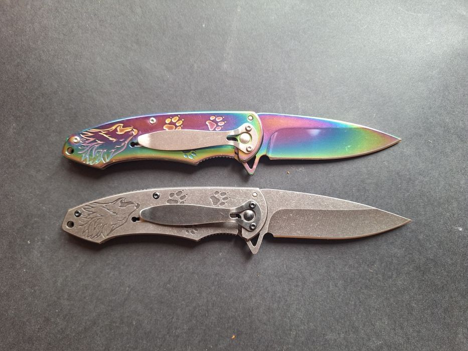 Сгъваем полуавтоматичен 3D релефен нож-Вълк