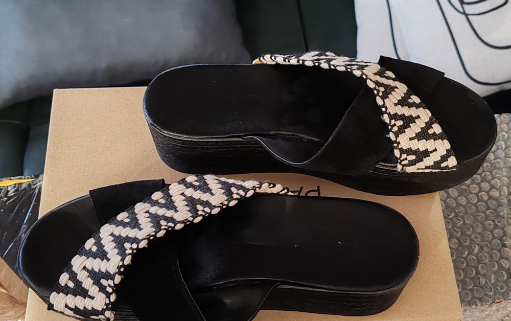 Sandale platforma piele mar. 40