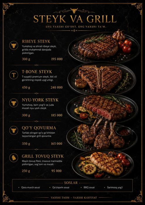 Vizitka Logo restoran fastfood uchun menyu va Grafik Dizayn Xizmatlari