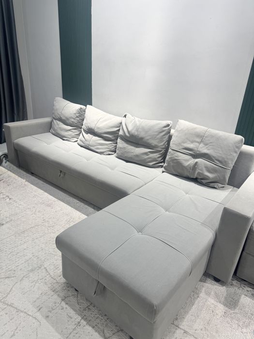 Диван угловой серый