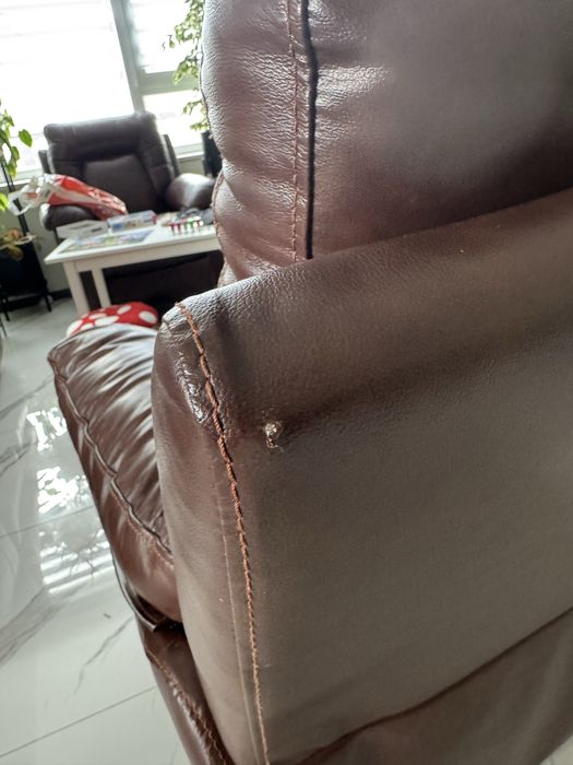 Разтегателен фотьойл / кресло - естествена кожа