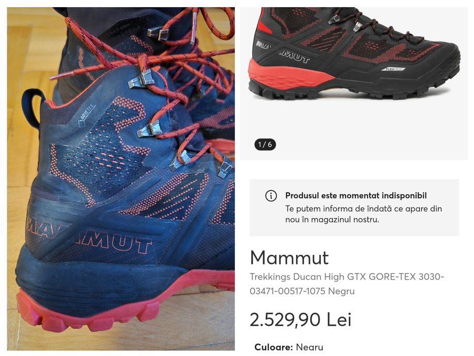 Ghete Tehnice Mammut Ducan High GTX, Gore-Tex, Flextron, Bărbați - 42