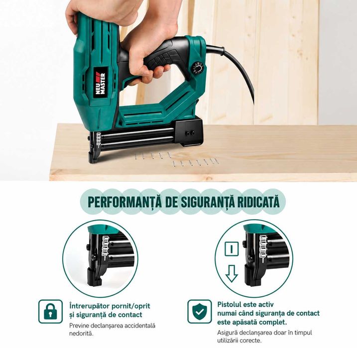 Pistol / Capsator Electric 2-în-1 pentru capse si cuie NOU, Factura, Garantie