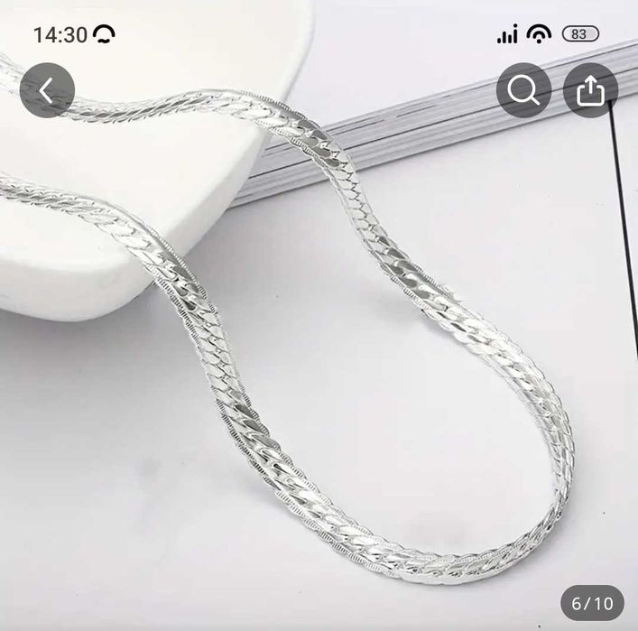 Последни бройки Funky Style Унисекс Сребърно Покритие Медна Огърлица