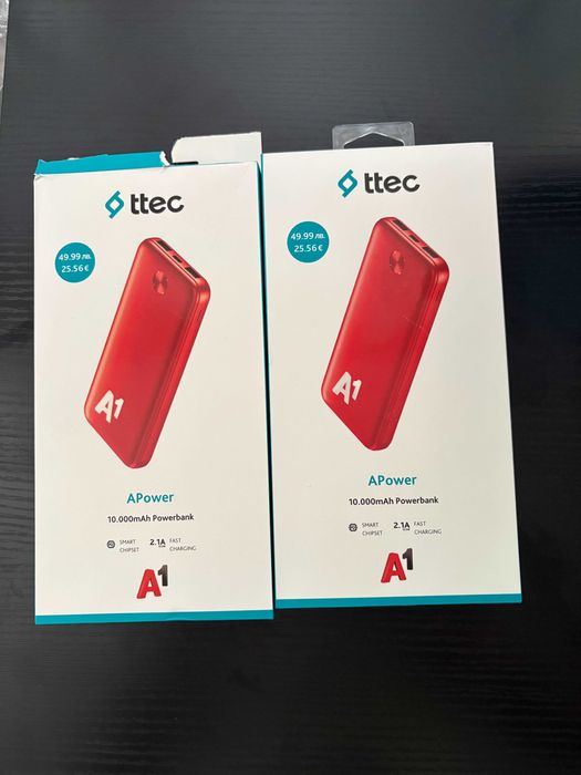 Ttec APower A1 10000mAh Power Bank – Нов, с кутия и USB кабел