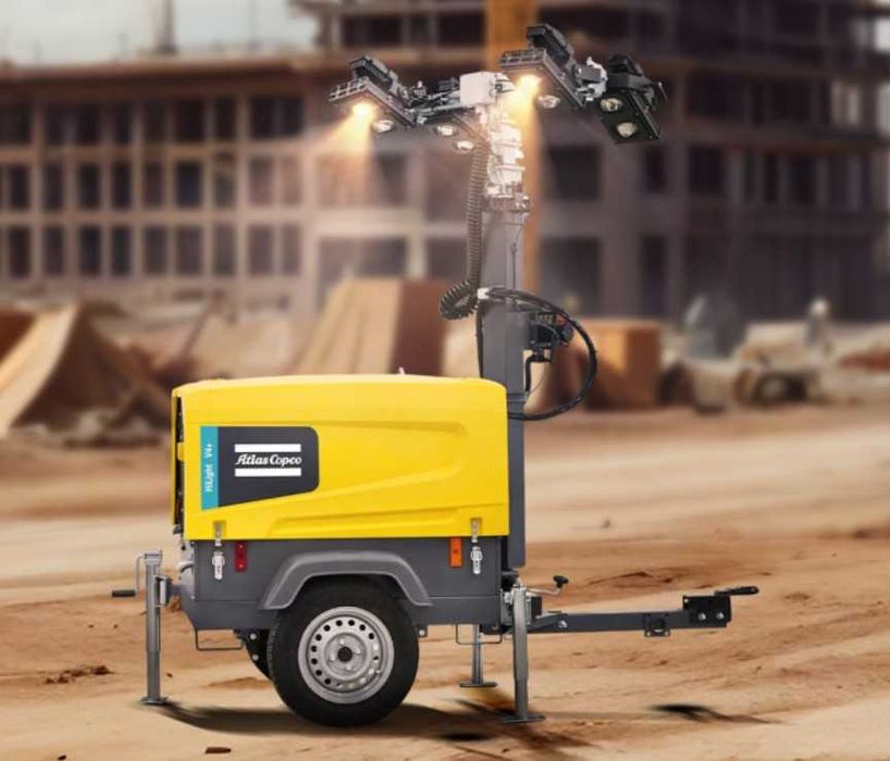 Осветительная мачта Atlas Copco v4+ (4000m²) надёжный свет для стройки