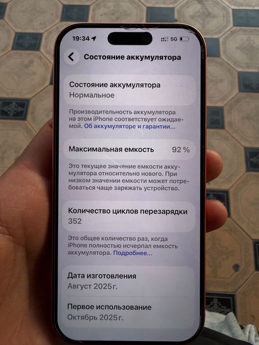17 про 256 оринж емкость 92 цикл 352 EAC