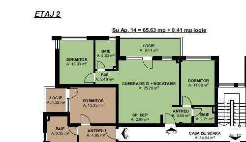 Apartament cu 3 camere+parcare,  Foresti zona Terra