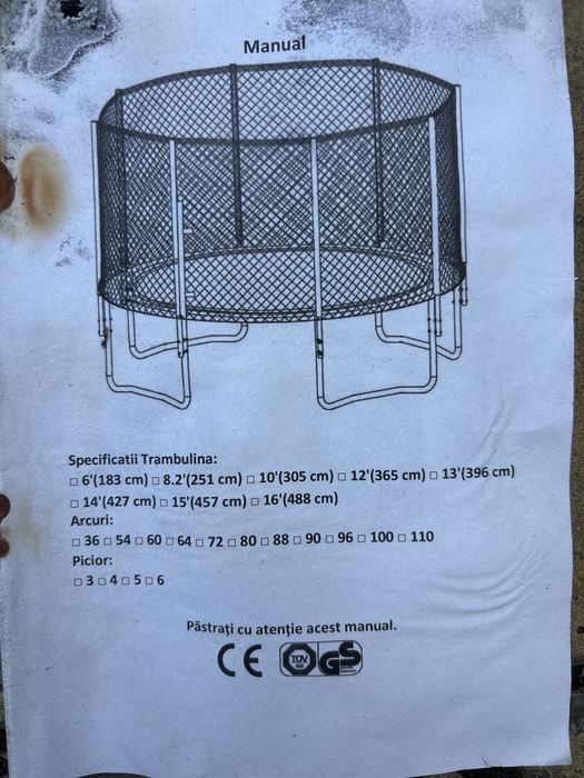 Trambulina Spartan 366 cu plasa si scara