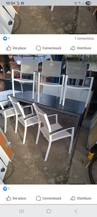 Masă de terasă cu 6 scaune