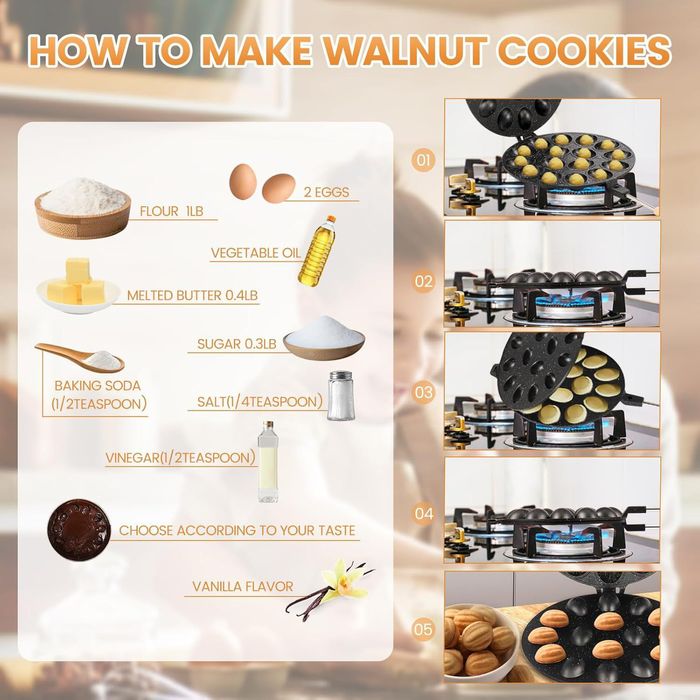 Yong'oq pishirish uchun qolip 2 xil rangda va 4 xil razmerda