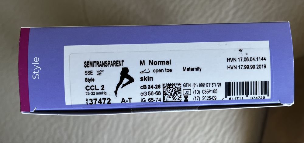 Компресивен чорапогащник за бременни Sigvaris, размер М