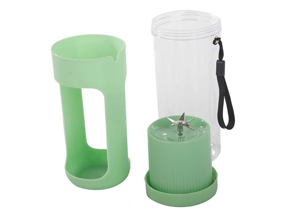 Shaker portabil smoothie si proteine 450ml cu 6 lame inox USB 2000mAh