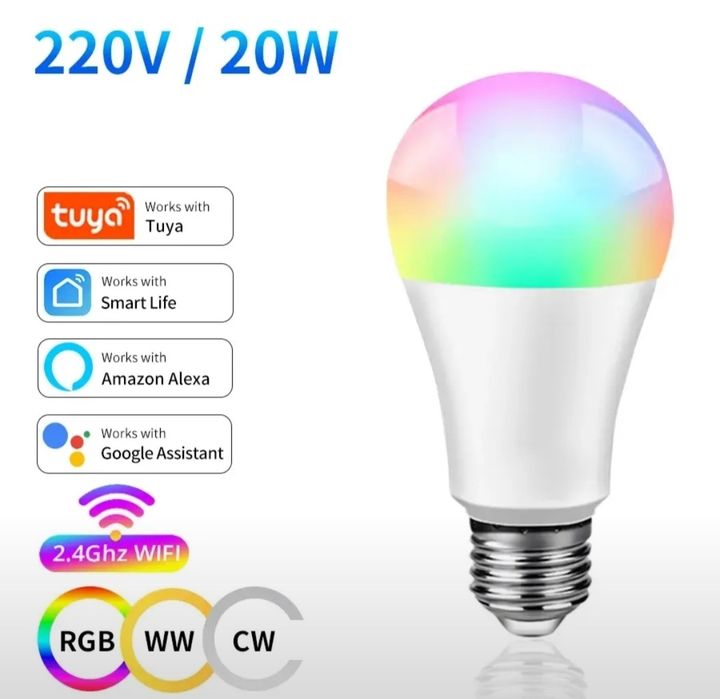 Tuya RGB Wi-Fi лампа E27